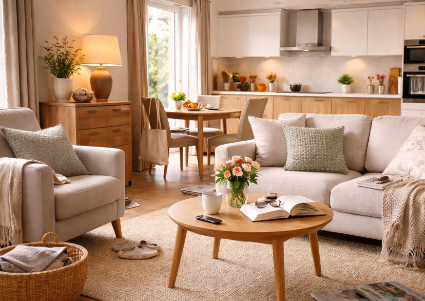 Gemütliches Wohnzimmer mit urbanem Flair